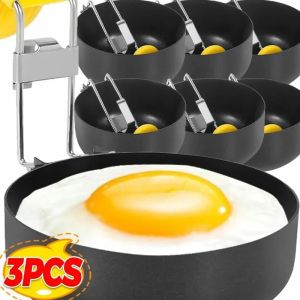 3PCS Steam Eggs Plate Tray Poached Egg Maker Stainless Steel Eggs Boiled Mold with Hanger Steamer Rack Utensils Kitchen Tools