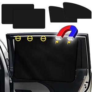4pcs Car Window Sun Shade Cover Magnetic Sunshade UV Protection Full Blackout Film Car Window Black Curtain Covers