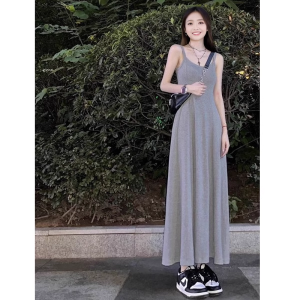 Black A-Line Long Dress Women Summer Slim Fit Hepburn Style French Beach Strapless Dress with Chest Pad Cotton Soft Material