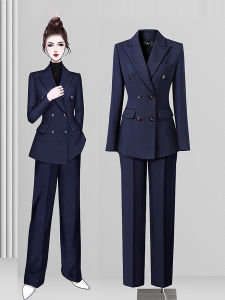 Professional Womens Suit Set Autumn Winter Elegant College Student Interview Workwear Outerwear Long Sleeve Long Pants