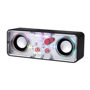 Colored Light Transparent Mecha Audio Double Speaker TWS Bluetooth Audio Card Subwoofer Computer Notebook Small Speaker