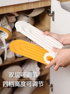 Shoe organizer stackable plastic shoe rack foldable shoe container storage space saving storage box