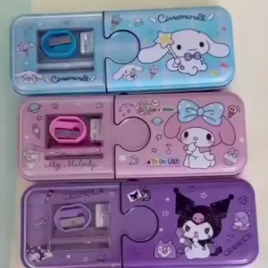 Sanrio Metal Double-Layer Pencil Case Pen Box With Eraser&Pencil Large Capacity Storage Pencil Case