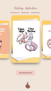 Mew and Mewtwo Pokemon Cute Love Card Funny Romantic Card Gift for Girlfriend Boyfriend