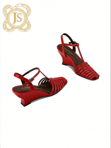 JESSICA SOPHIA | Hollow Red Platform Sandals Soft Sole