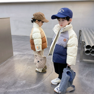 New Boys Girls Down Jackets Winter Kids Padded Warm Coats Children Clothing Baby Fashion Zipper Outerwear 3-7 Years