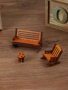 Creative Wooden Mini Furniture Rocking Chair Desktop Decorations Healing Office Desk Accessories Stress Relief Small Gifts