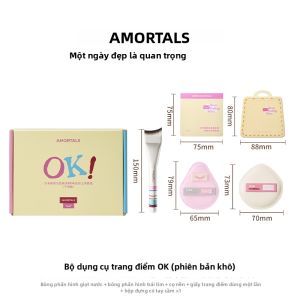 AMORTALS | Bộ Quà Tặng Cọ Nền & Bông Phấn Dùng Khô Finish Tự Nhiên