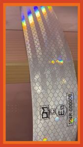 สติ๊กเกอร์สะท้อนแสง สีขาว (มาตรฐานกรมขนส่ง UNECE R104.00) ขนาด 2 นิ้ว