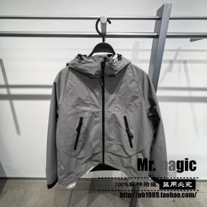 Peacebird Mens Casual Outdoor Sports Jacket Autumn 2025 Gray 3D Sewing Line Anti-Wind Long Sleeve Hooded Straight Hem