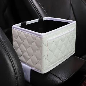 Car Armrest Box Storage Cup Holder Multi-Function Vehicle Interior Storage Box Anti-Pressure Leather Simple Style Seat Middle
