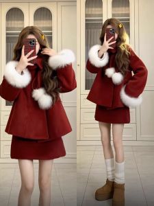XUECAIQI | Red Winter Two-Piece Set