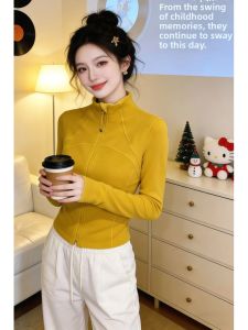 Shalldoer | Mock Neck Double Zipper Slim Fit Casual Sweater