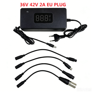 Sạc Pin Lithium LED 4 Trong 1 42V/54.6V 2A Có Quạt Làm Mát Tương Thích Với GX12 GX16 Dành Cho Bộ Chuyển Đổi Nguồn XIAOMI AC100-240V