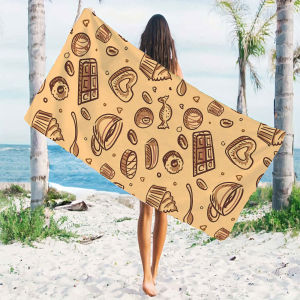 Cafe Sketch Quick Drying Microfiber Beach Towel Lightweight for Swimming Camping Yoga - Bath Towel