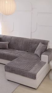 Plush sofa cushion universal full coverage non-slip fabric all-inclusive soft seat cushion