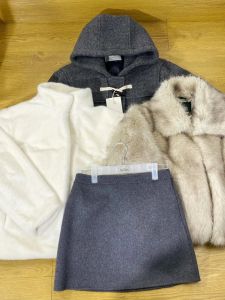 Gray Thickened Woolen Mini Skirt Womens Spring Autumn High Waist A-Line Bodycon Skirt Korean Style Commute Fashion