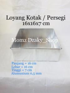 Loyang Kotak 16x16x7 cm cetakan Kue Bolu Persegi Alumunium Anti Lengket
