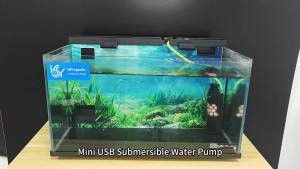 USB Mini Submersible Water Pump DC 5V Quiet Pet Fountain Pump with Built-in Sponge Filter 120-200 L/H 8.5 MM Outlet