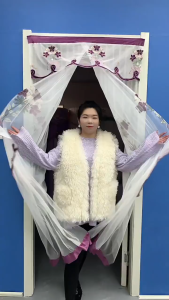 MiaXia Joy ผ้าม่านกั้นห้อง ม่านกันยุงในฤดูร้อนผลิตจากด้ายม่านประตูเส้นเดียวประดับด้วยผ้าลูกไม้ไม่มีเครื่องเจาะสำหรับงานเย็บปักถักร้อยติดผ้าม่านประตูม่านกั้นสัดส่วนสินค้าใหม่ ม่านประตู