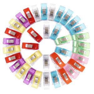 ชุดผ้าถักนิตติ้งไหมพรมงานประดิษฐ์ควิลท์สำหรับตัวหนีบยึดพลาสติกคลิปตัดเย็บ ความปลอดรภัยหลากสี คลิปดัด ผ้ายึด ควิลท์ DIY