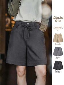 MADEN | Quần Short Bermuda A-line Thẳng Vintage Màu Xám