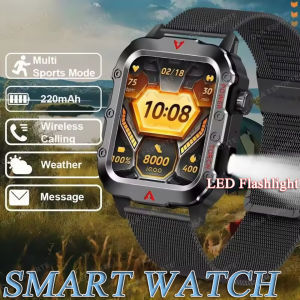 Outdoor Sports Smart Watch LED Flashlight Function Wireless Calls Message Reminders Suitable For Iphone And Android Phones