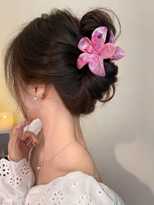 1Pc Elegant Texture Bauhinia Flower Grasp Clip Hair Clip Back of Head Disc Hair Accessories High Grip Hair Clip
