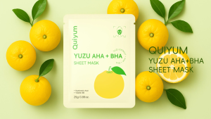 QUIYUM Fruit Fresh Citrus Vit-C Watermelon Blueberry Avocado Yuzu AHA + BHA Facial Mask