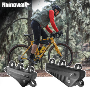 Rhinowalk Bicycle Frame Bag IPX4 Waterproof 1.7L Large Capacity Cycling Bikepacking Bag Two-Way Anti-Slip Strap System Smooth Narrow Edge Built-In HDPE Support Board For MTB Road Bicycle Accessories