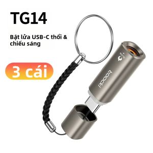 Bật Lửa Điện Mini Di Động Toocki Với Đầu Nối Type-C Dùng Cho Du Lịch Hàng Không Và Sử Dụng Ngoài Trời Thiết Kế Nhỏ Gọn Không Lửa Dễ Mang Theo Và Cất Giữ.