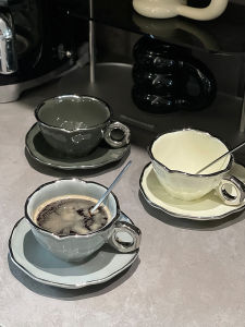 Accessible Luxury Good-looking Female Coffee Cup High-Grade Exquisite Cup and Saucer Suit European Afternoon Tea Tableware Fancy Ceramic