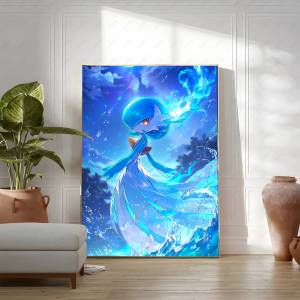 Bandai | Pokemon Peripherals Squirtle Totodile Mudkip Anime Canvas Wall Art Prints