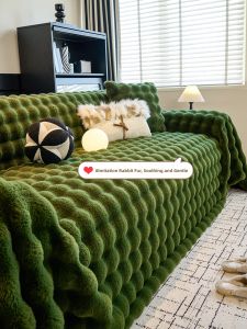 Lxia 7 du | Retro Faux Rabbit Fur Sofa Cover