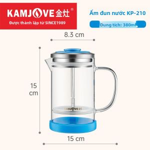Kamjove | Bộ Ấm Chén Trà Thép Không Gỉ Có Bộ Ép Trà Ly Trà Kính