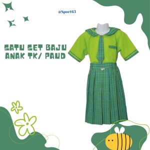 Seragam sekolah anak Tk/Paud/Satu set baju anak Tk/Paud/Seragam sekolah anak Tk/Seragam sekolah anak Paud/Seragam sekolah anak Tk lengan pendek/