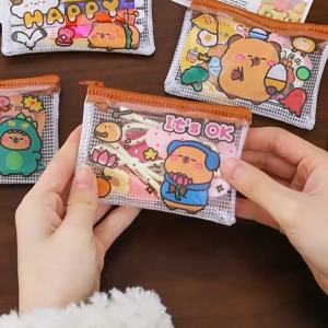MOMO 1PCS Cute Capybara Coin Purse Cartoon Snack Storage Bag Jewelry Gift Bag