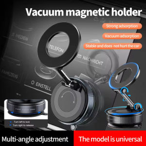 360° Degree Adjustable Car Vacuum Double-sided Magnetic Suction Cup Mobile Phone Holder Retractable Folding Portable Mobile Phone Holder