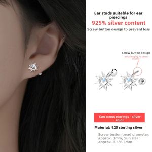 OUGUI | Forest Fresh S925 Sterling Silver Unique Design Ear Stud for Women Screw Lock Earring