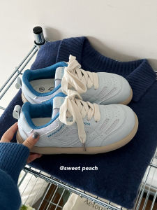 Blue Casual Thick Bottom Sneakers Womens Spring 2025 Fashionable Cross Buckle Color Block round Toe Rubber Outsole Shoes