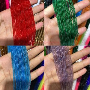 ลูกปัดคริสตัลแก้วทรงกลมเล็ก 2 มม. ลูกปัดทรงแหลม ลูกปัดตกแต่งหู ต่างหู DIY ทำมือ อุปกรณ์ทำเครื่องประดับ