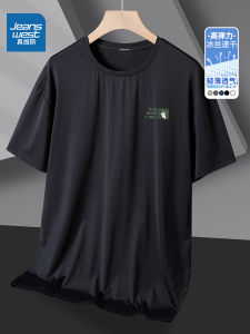 Jeanswest Mens Short Sleeve T-Shirt Sporty Casual Loose Fit Cool Feeling Summer 2025 Fashion Trend round Neck Tee Shirt