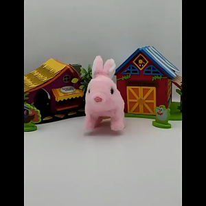 Little Rabbit Plush Toy Simulation Electric Interactive Doll Walking and Calling Little White Rabbit Childrens Birthday Gift