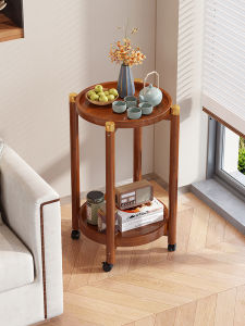 Modern Minimalist Bamboo Tea Table Mobile Living Room Furniture Small Household Luxury Sensation Creative Chinese Style Tea Desk
