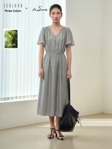 3COLOUR·S | V-neck Waist-cinching Summer Dress