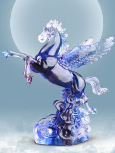 Modern Simple Style Horse Zodiac Glass Figurine Home Decor Gift Birthday Living Room Office Bookcase Desk Decoration