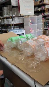 (ชามพร้อมฝา) ชาม PP56 พร้อมฝาโดมเจาะ - ไม่เจาะ ฝาเรียบ(ไม่เจาะ) ยี่ห้อSB 1000 ชุด