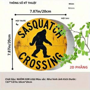 CIFbuy | Vintage Bigfoot 8x8 Tin Sign Trang Trí Tường Bằng Kim Loại Cho Man Cave Bar Garage Tranh Trang Trí Phòng Không Khung