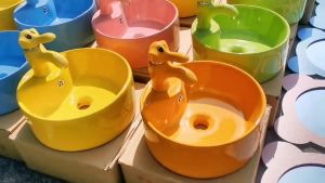 Vòi rửa tay trẻ em hình thú ngộ nghĩnh vòi chậu lavabo màu sắc