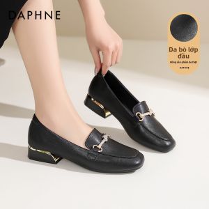 Daphne | Leather Black Thick-Soled Loafer
